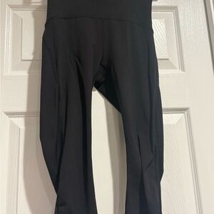 Lululemon Black Cropped Leggings with Mesh Side Panel